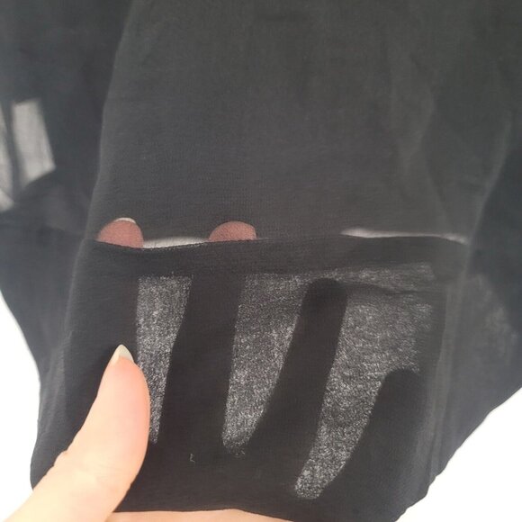 French Connection Womens Silk Beaded Mini Dress Size 4 Black Boho Coachella - Picture 2 of 12